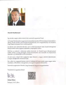Orbán's newest letter. 
