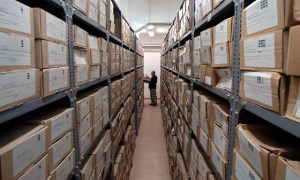 Communist-era domestic-intelligence files at the State Security Services Archives in Budapest. 