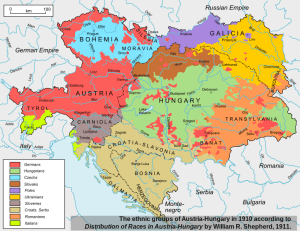 National-linguistic map of the Austro-Hungarian Monarchy. 