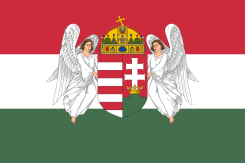 Flag of the Dual Monarchy-era Kingdom of Hungary. 
