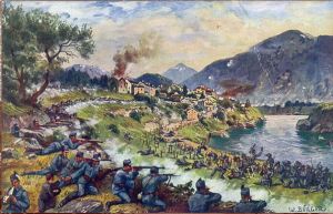 Austro-Hungarian troops in battle along the Italian Front. 
