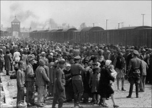 Selection of newly arrived Hungarian Jews at Auschwitz. 