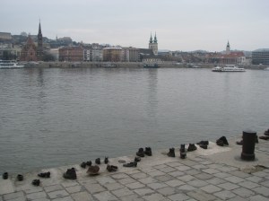 Shoes Along the Danube memorial to Jews executed along the river in Budapest in 1944 and 1945.